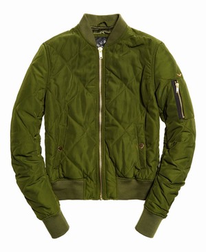 Superdry Quilted Utility Bomber Női Kabát Fekete/Khaki | IRYWU9043